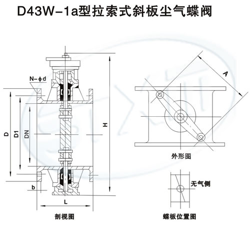 拉索式斜板塵氣蝶閥